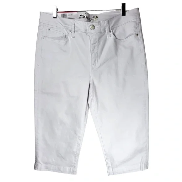 NWT Seven7 Audrey Mid-Rise Skimmer Capris in White - Picture 10 of 10